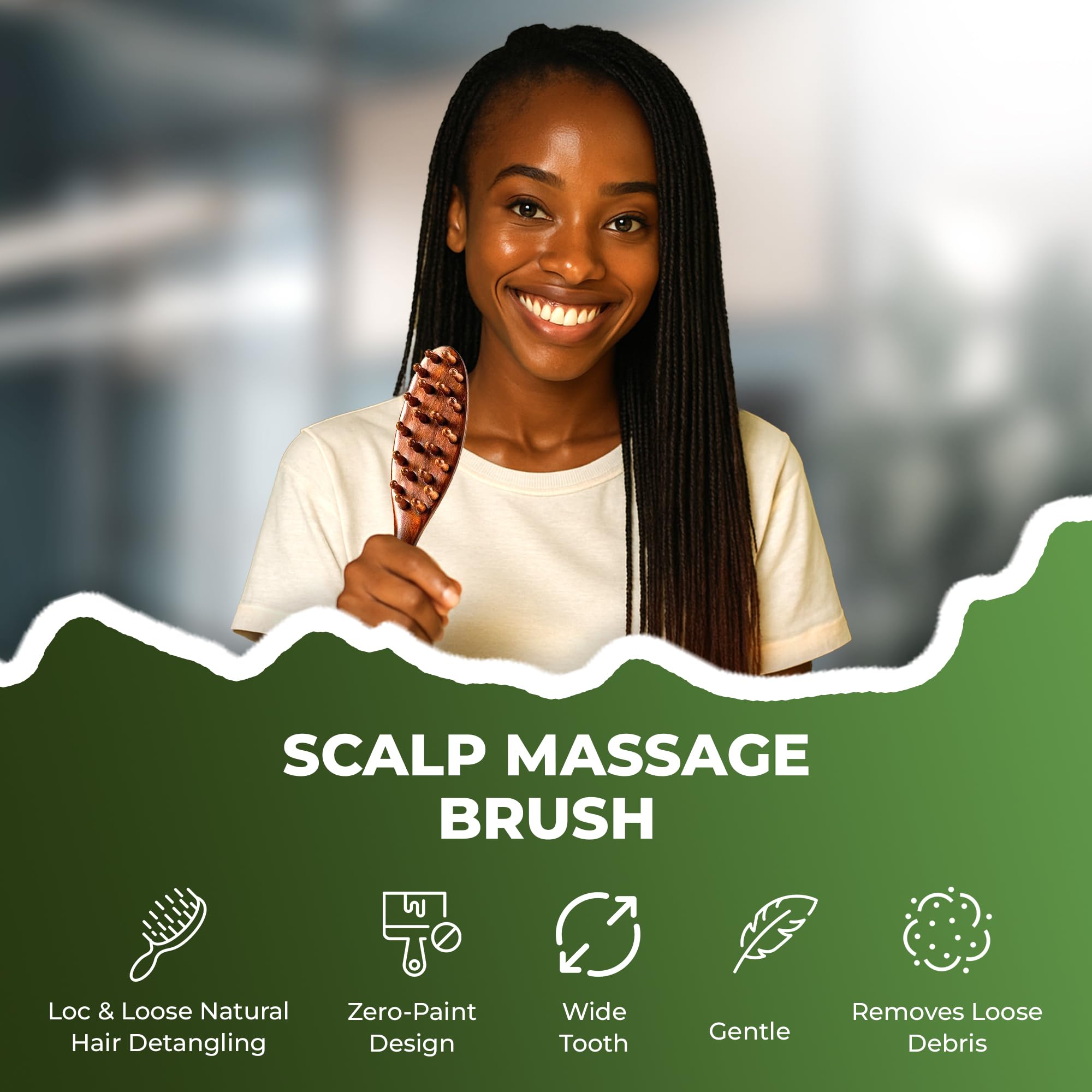 Locsanity dreadlock detangling brush in action during grooming session