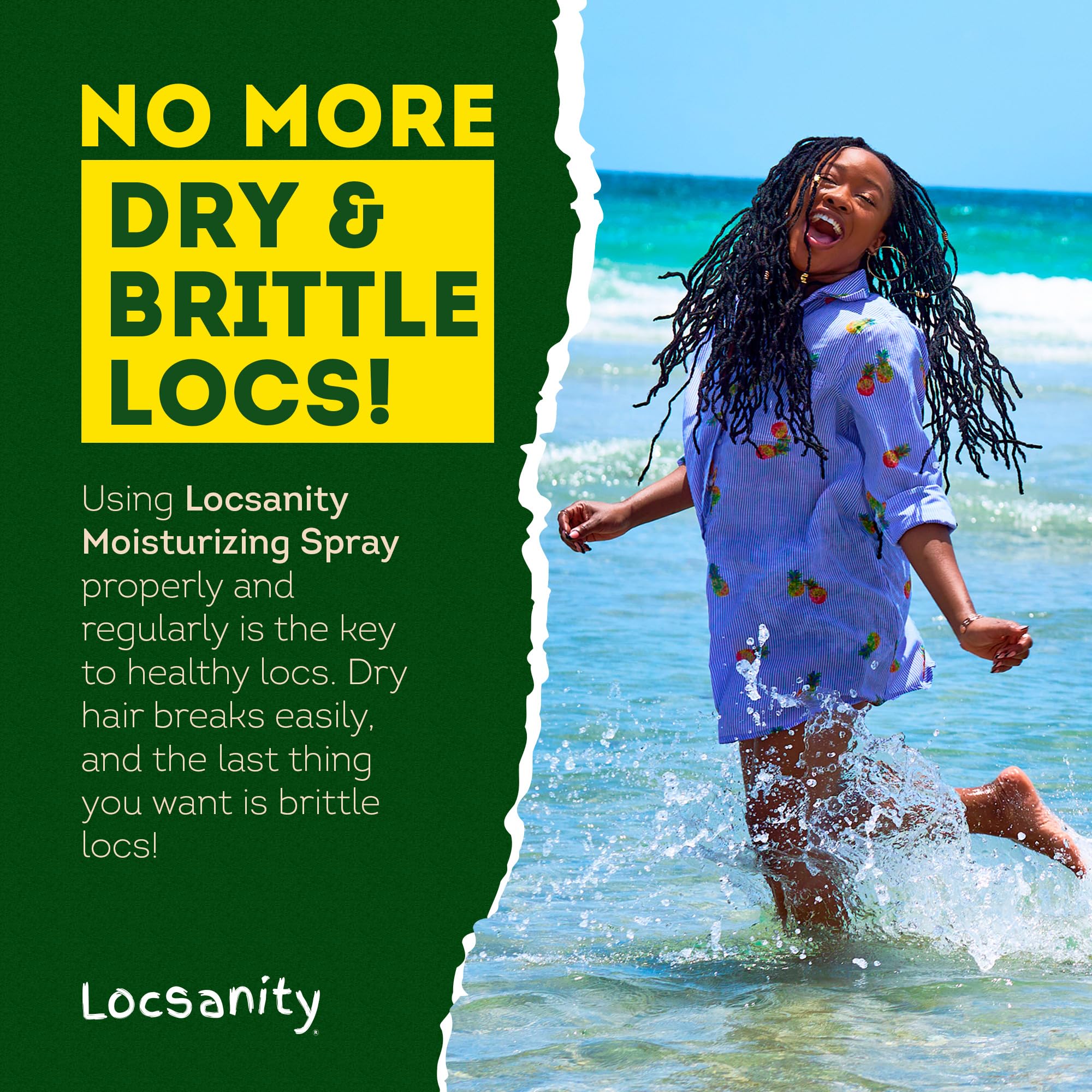 Locsanity for all styles image highlights braids and twists with gentle moisture