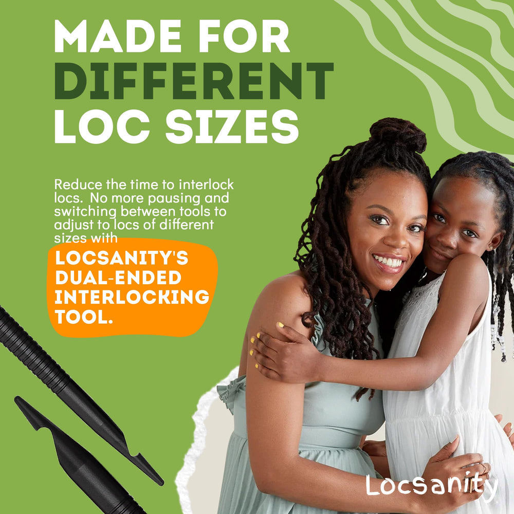Locsanity interlocking tool ergonomic-handle provides comfortable grip during sessions.