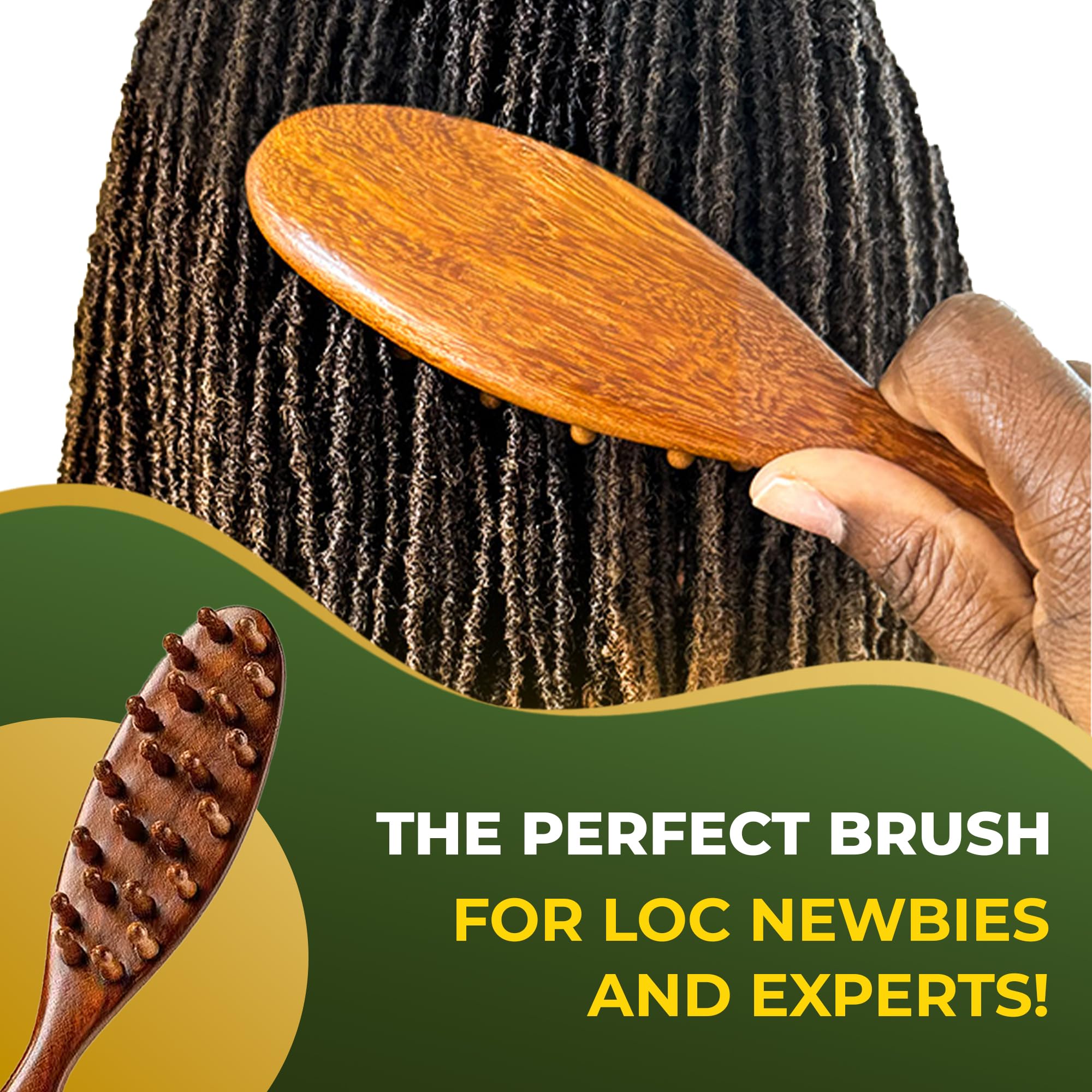 Locsanity locs brush ergonomic grip in use during routine dreadlocks maintenance