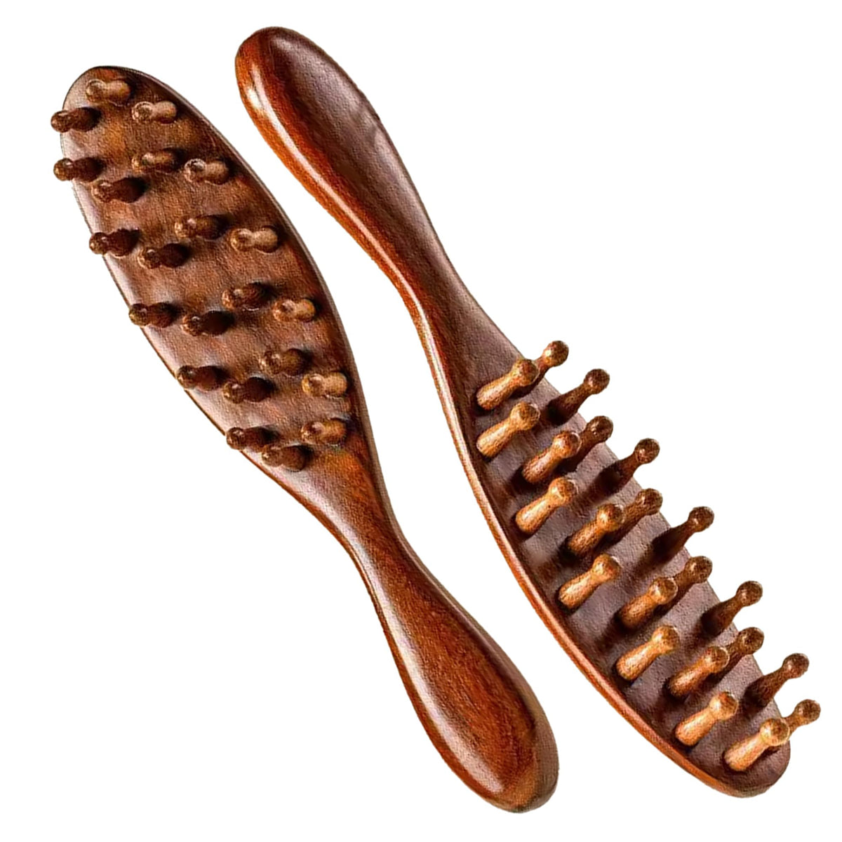 Locsanity sandalwood locs brush handle closeup highlighting ergonomic grip and gentle detangling