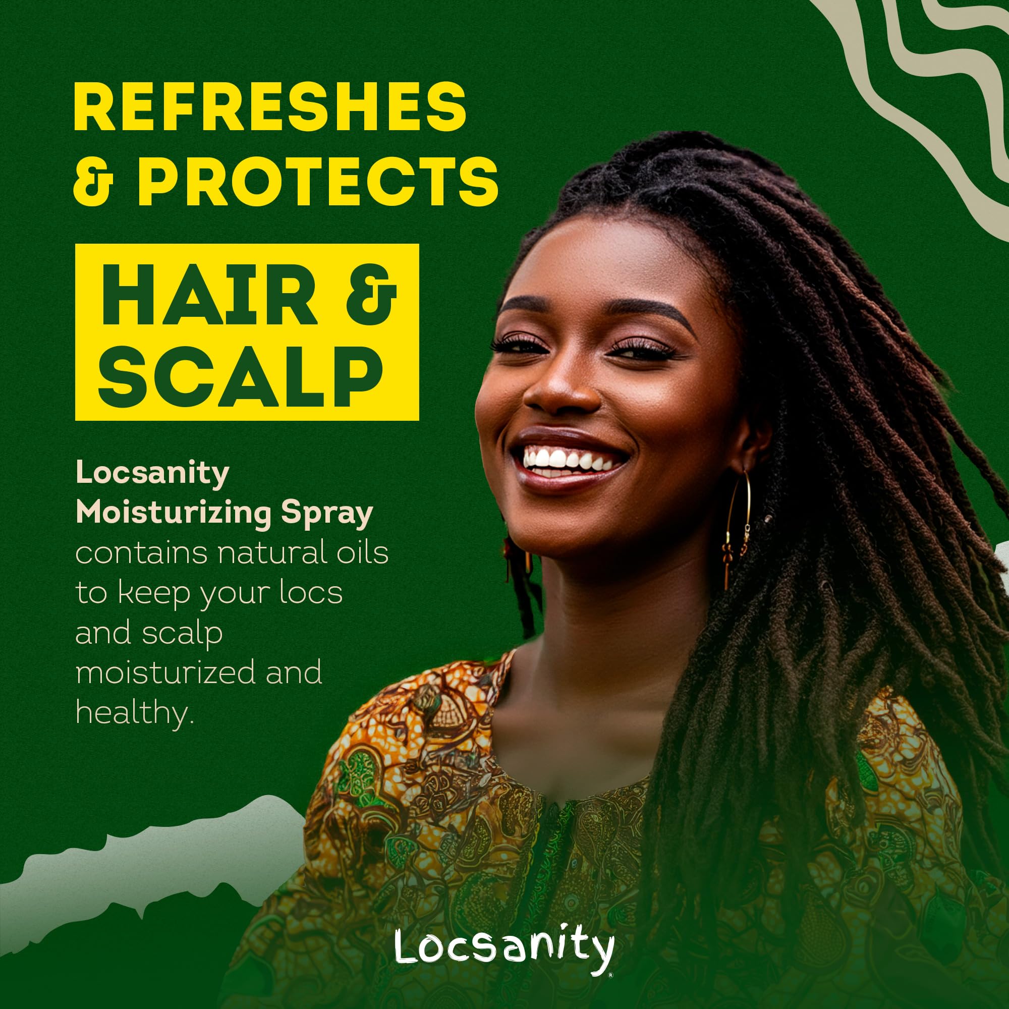 Locsanity peppermint oil tingling the scalp for cooling refresh.