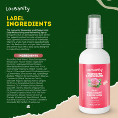 Locsanity Rosewater Peppermint daily spray on dreadlocks provides lightweight moisture and shine