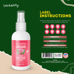 Locsanity Rosewater Peppermint daily spray mist application on scalp for cooling refresh