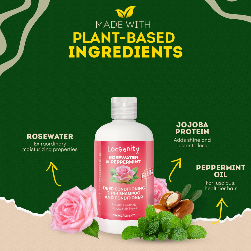 Locsanity Rosewater Peppermint dry locs care shows residue-free formula
