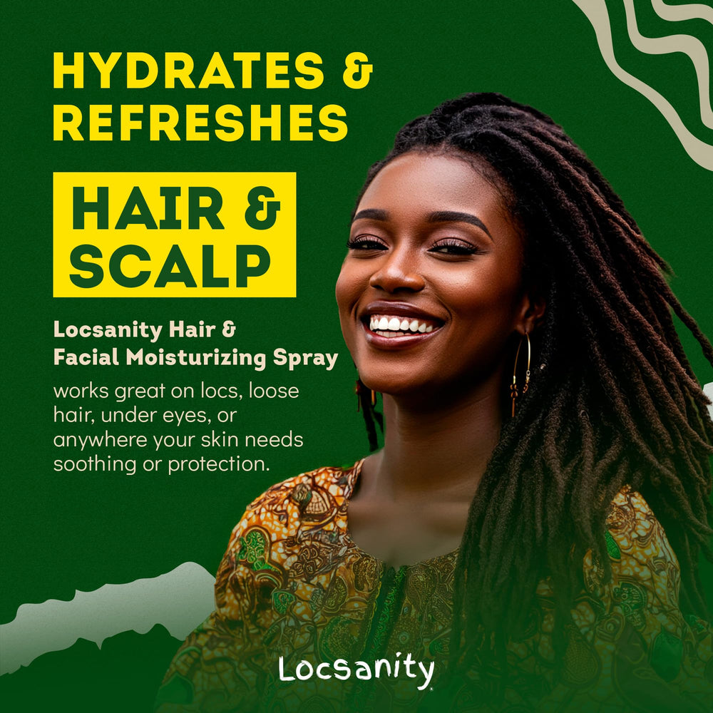 Locsanity rosewater spray glow-after-use for a dewy look.
