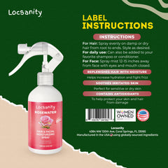 Locsanity rosewater spray on-the-go mist ideal for quick refresh.