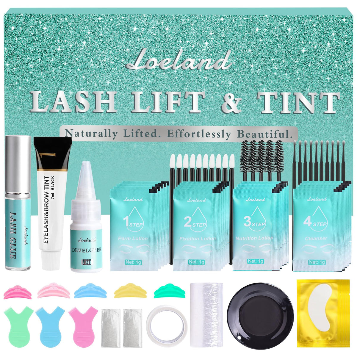 Loeland Lash Lift Kit unboxing with packaging and tools for at-home lash routine.
