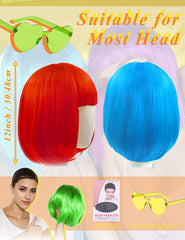 LOHO MAGICA neon green short bob wig for standout styling at events.