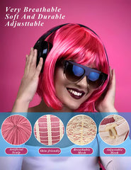 LOHO MAGICA neon purple short bob wig for eye-catching costume nights.