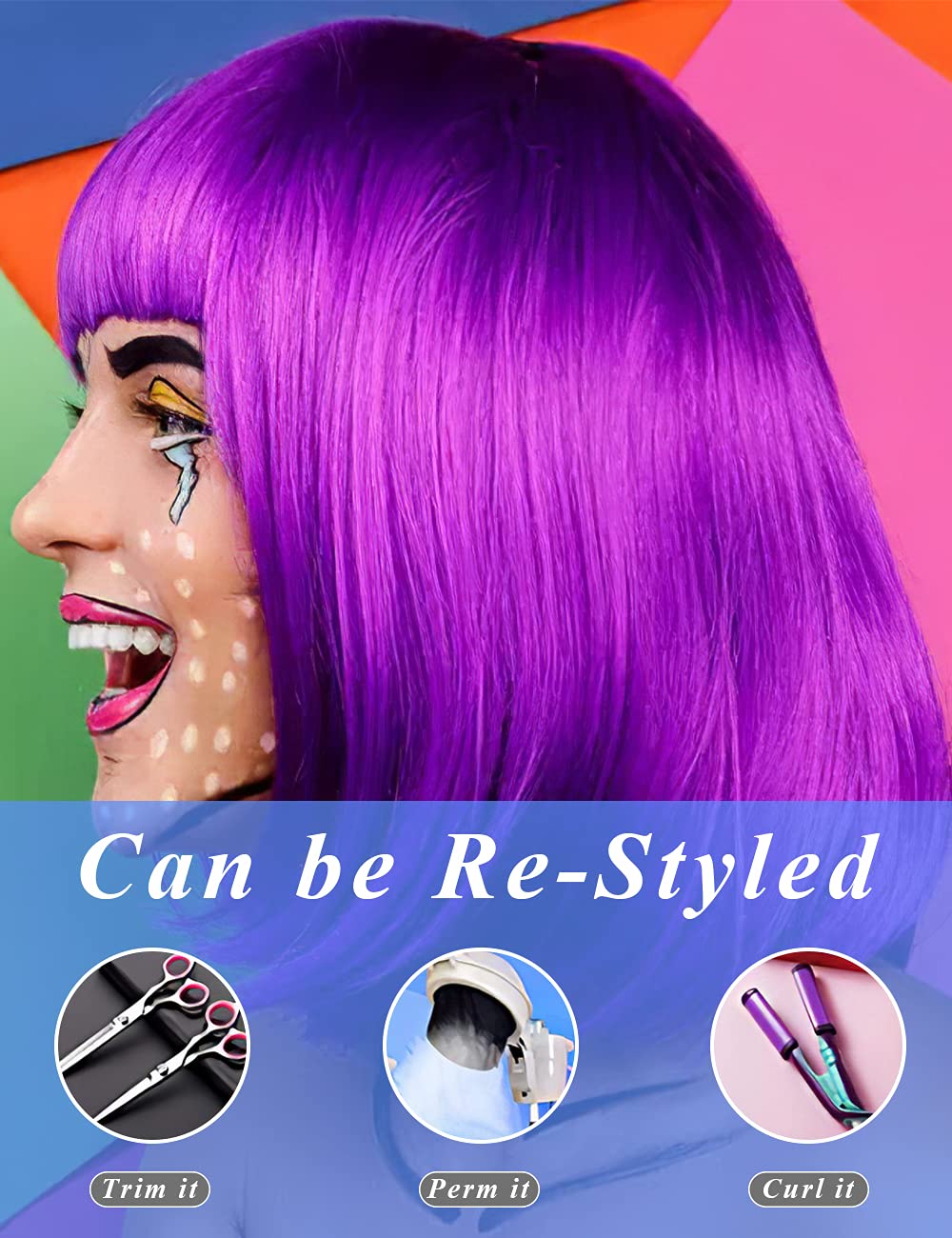 LOHO MAGICA orange wig delivers fiery style for Halloween and parties.