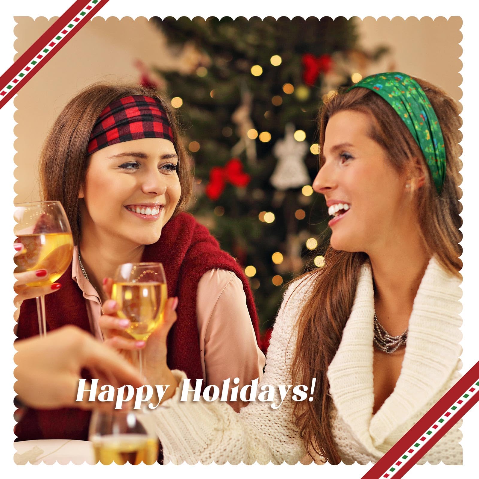 Loiluliy headband Santa design adds playful holiday flair for photos.