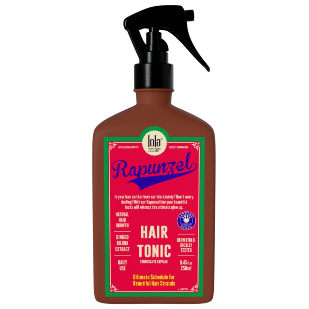Lola From Rio bottle pour demonstrates easy application for fuller-looking hair.