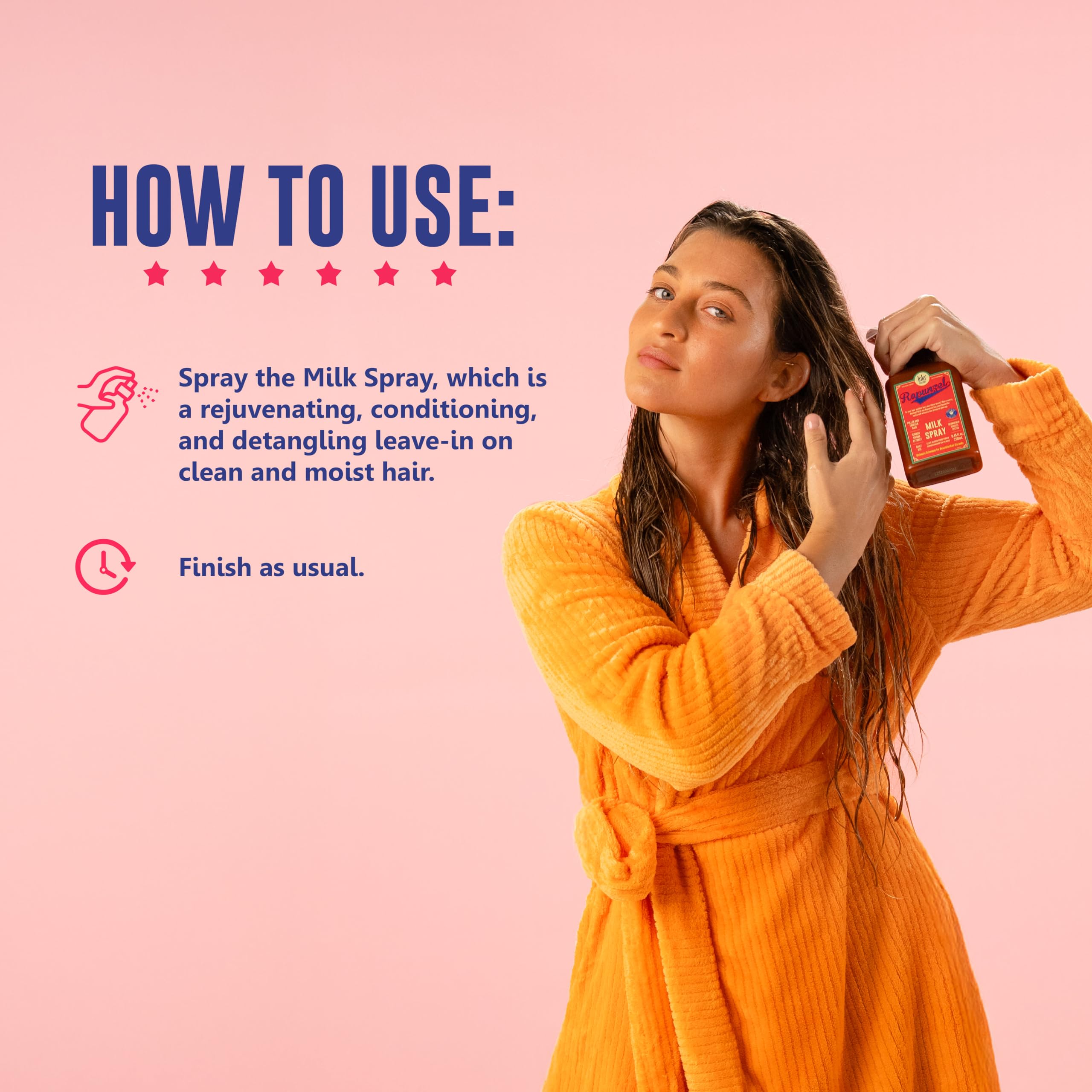 Lola From Rio hair mist delivering lightweight softness and shine.