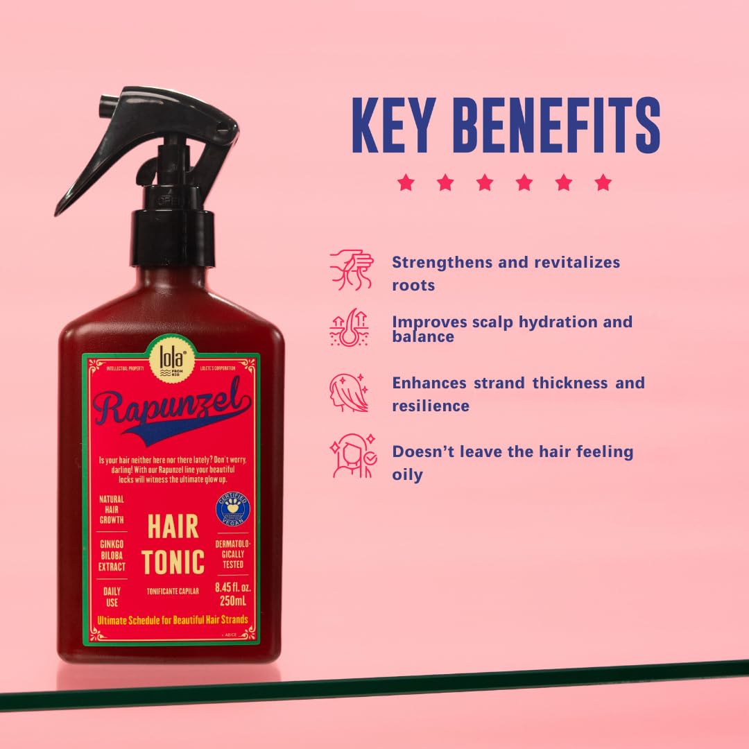 Lola From Rio mist spray evenly coats strands for smoother, healthier-looking hair.