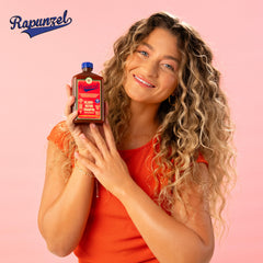 Scalp-focused shot with Lola From Rio shampoo promoting balanced scalp environment.