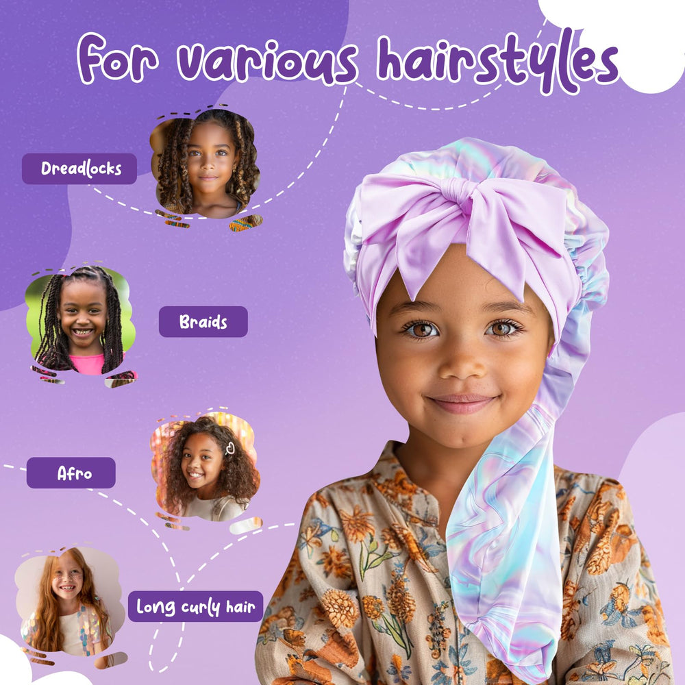 Lolalet bonnet worn with dreadlocks keeps braids neat overnight
