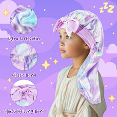 Lolalet bonnet flat lay showing tie band for secure fit