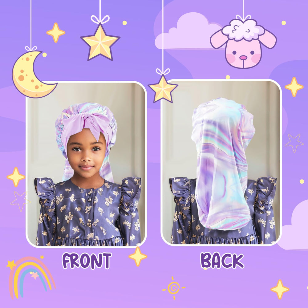 Lolalet bonnet with tie band secured comfortably for night wear
