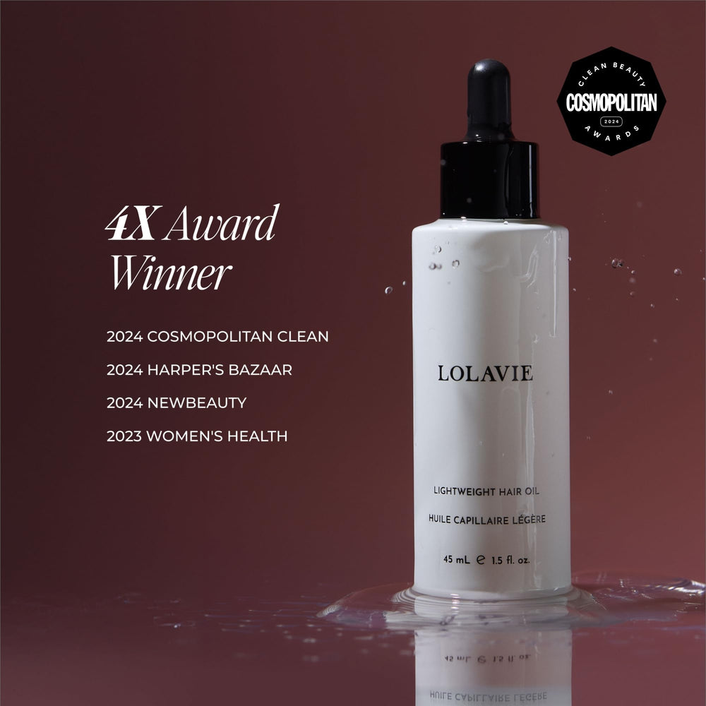 Lolavie coconut alkanes texture provides slip, shine, and smoothness.