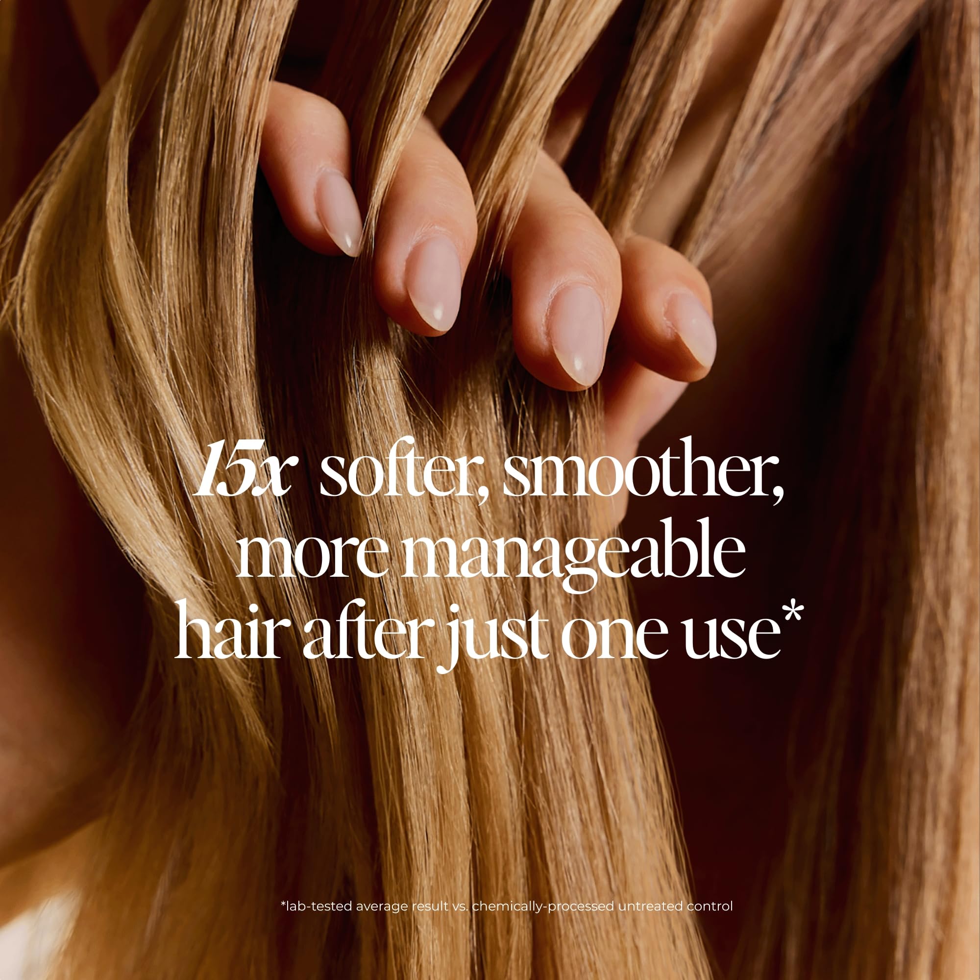 LolaVie Glossing Detangler application mid-lengths, silky glide and hydration.