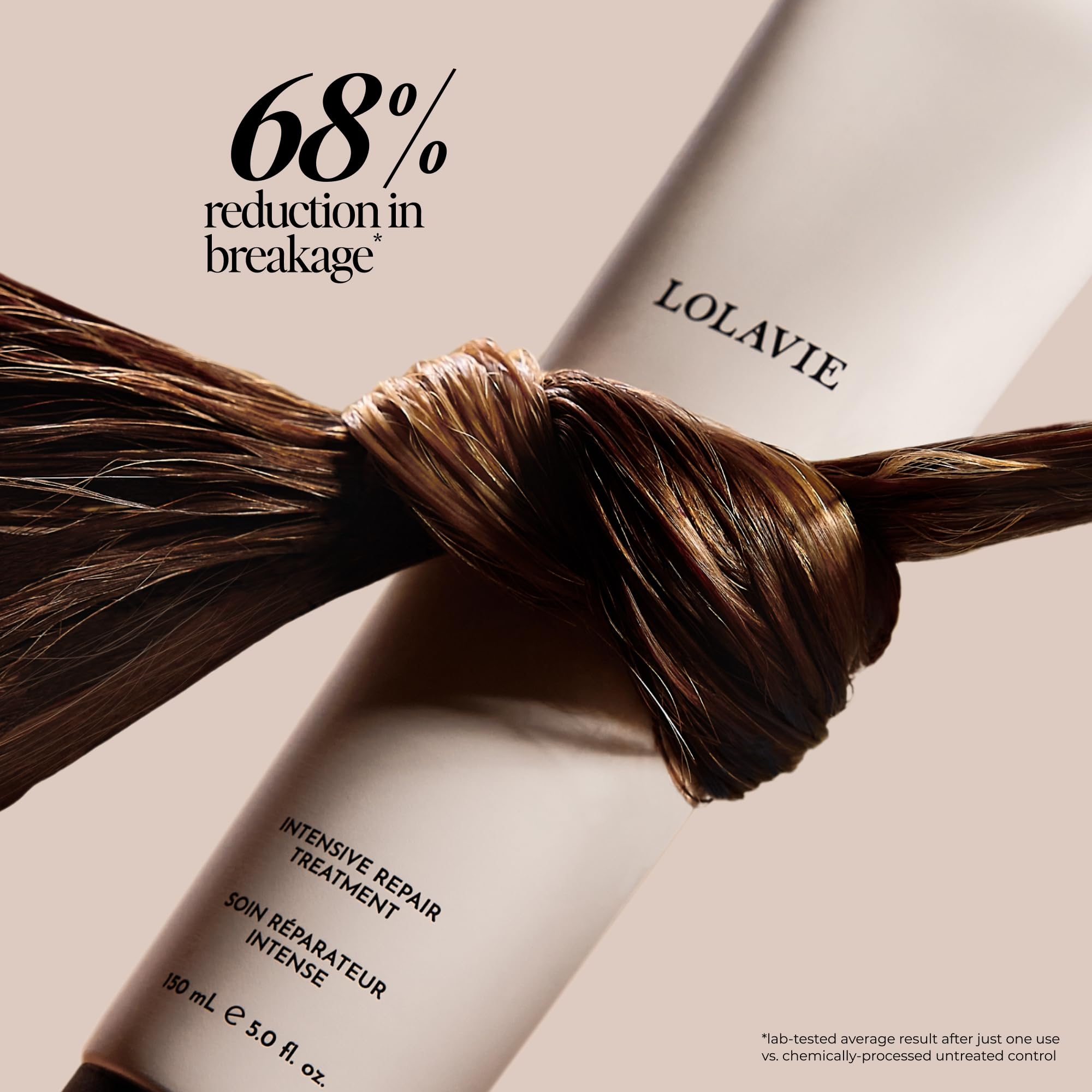 LolaVie Intensive Repair Treatment being applied for stronger, softer strands