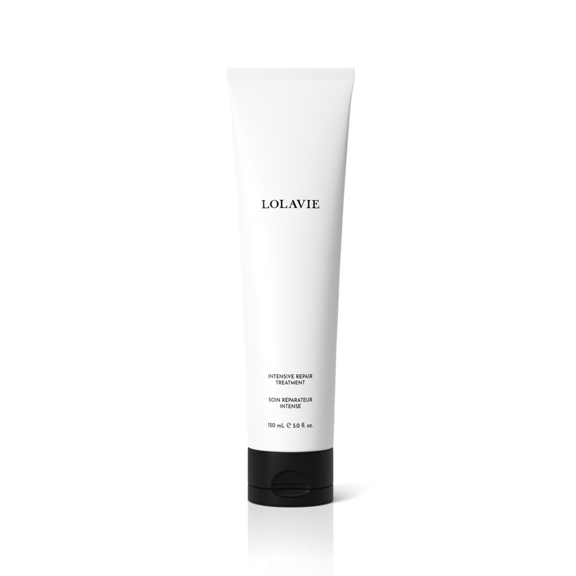 LolaVie Intensive Repair Treatment bottle showing color-safe bond repair benefits
