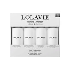 LolaVie Restorative Shampoo travel bottle for on-the-go cleansing.