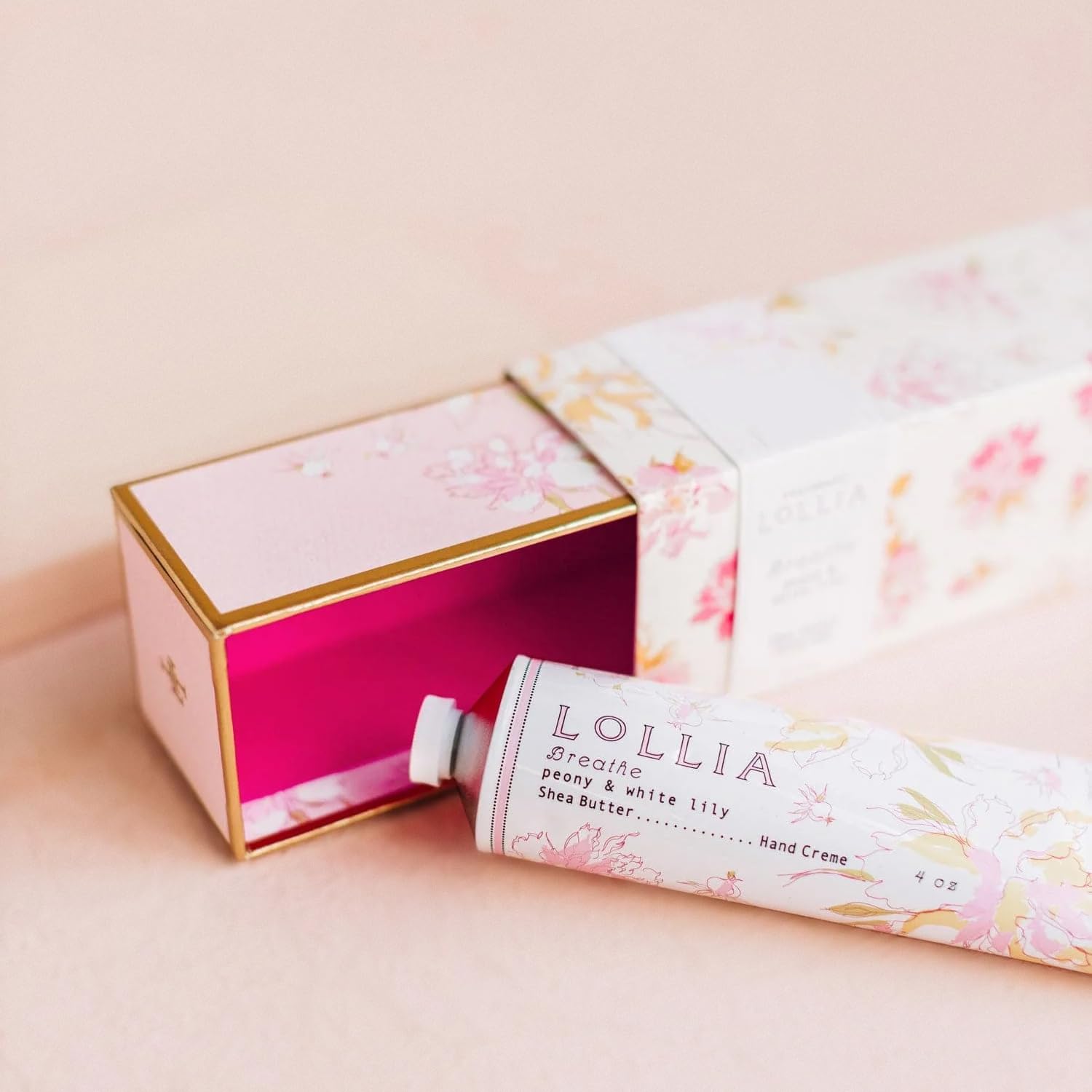 LOLLIA Breath Handcreme's 4 oz size is a portable purse essential.