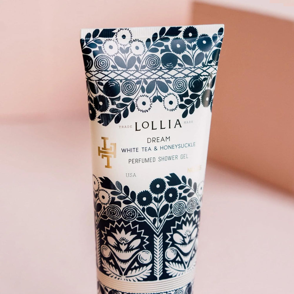 LOLLIA Dream Shower Gel satin-tube presentation adds elegant everyday self-care