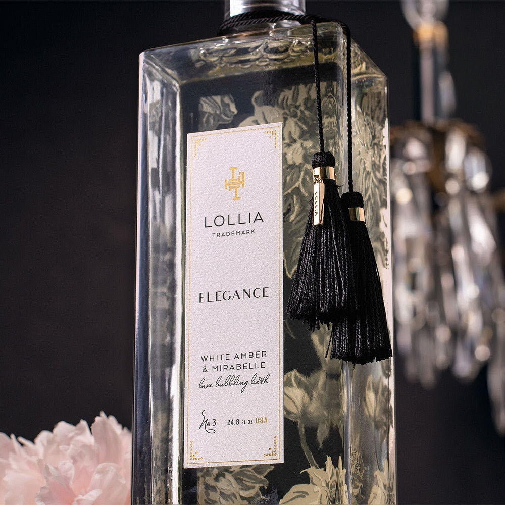 LOLLIA Elegance moisturizing oils (olive fruit, avocado) enhance skin during a bath ritual.