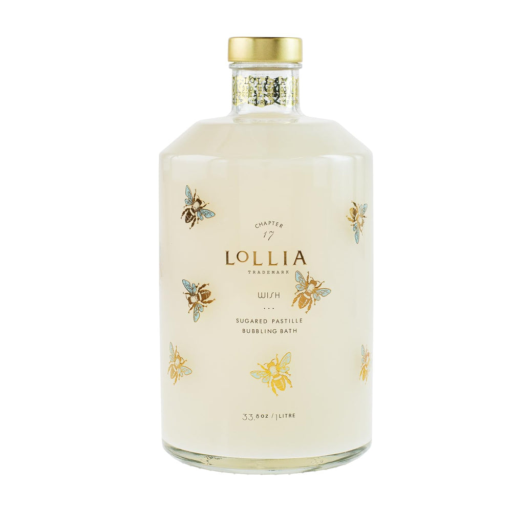 LOLLIA Wish Bubble Bath vanilla bean bubbles create a soothing, aromatic bath ritual.