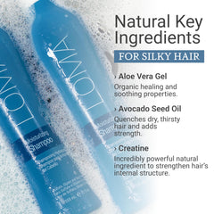 Loma Moisturizing Shampoo foam lather image demonstrates rich hydration for dry scalps