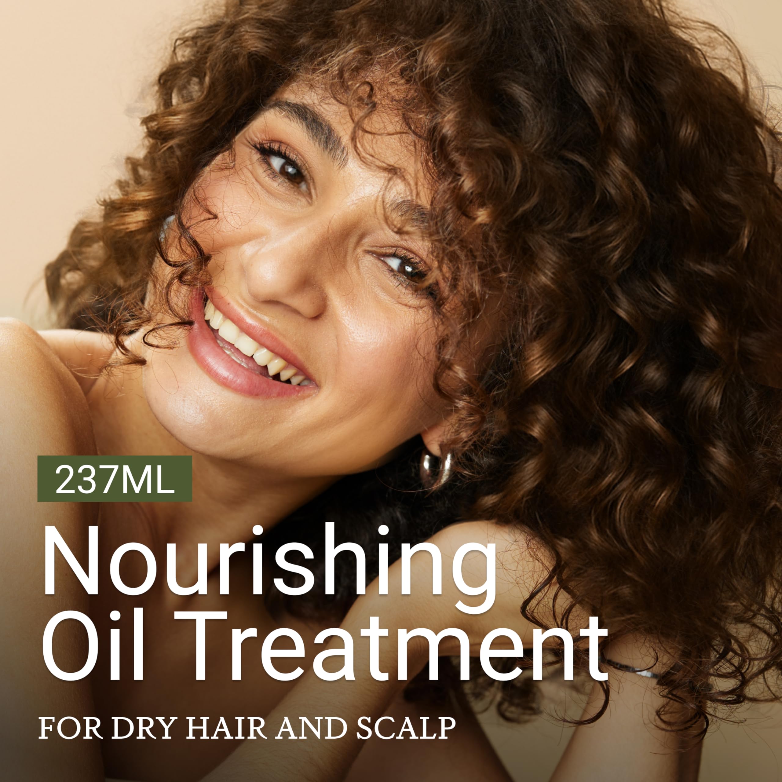 LOMA Nourishing Oil Treatment pump shows easy, even application during styling.
