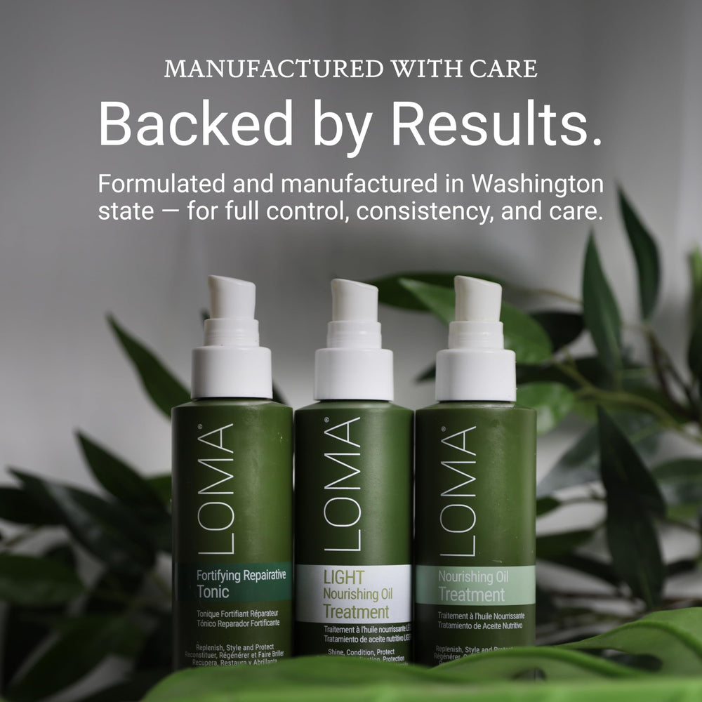 LOMA Nourishing Oil Treatment vanilla-orange aromatherapy evokes natural fragrance benefits.