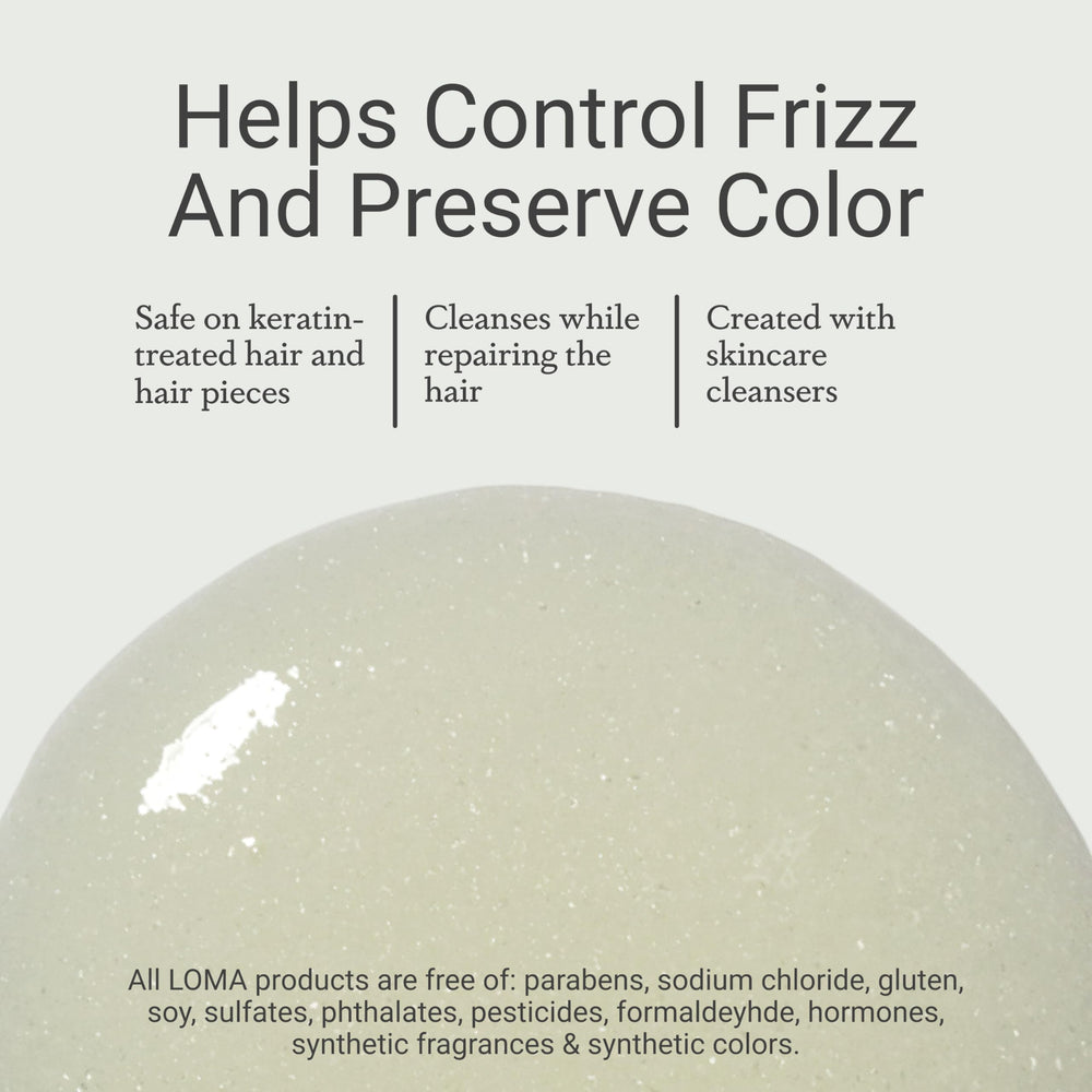 LOMA Nourishing Shampoo aroma of cranberry and pear enhances shower experience.