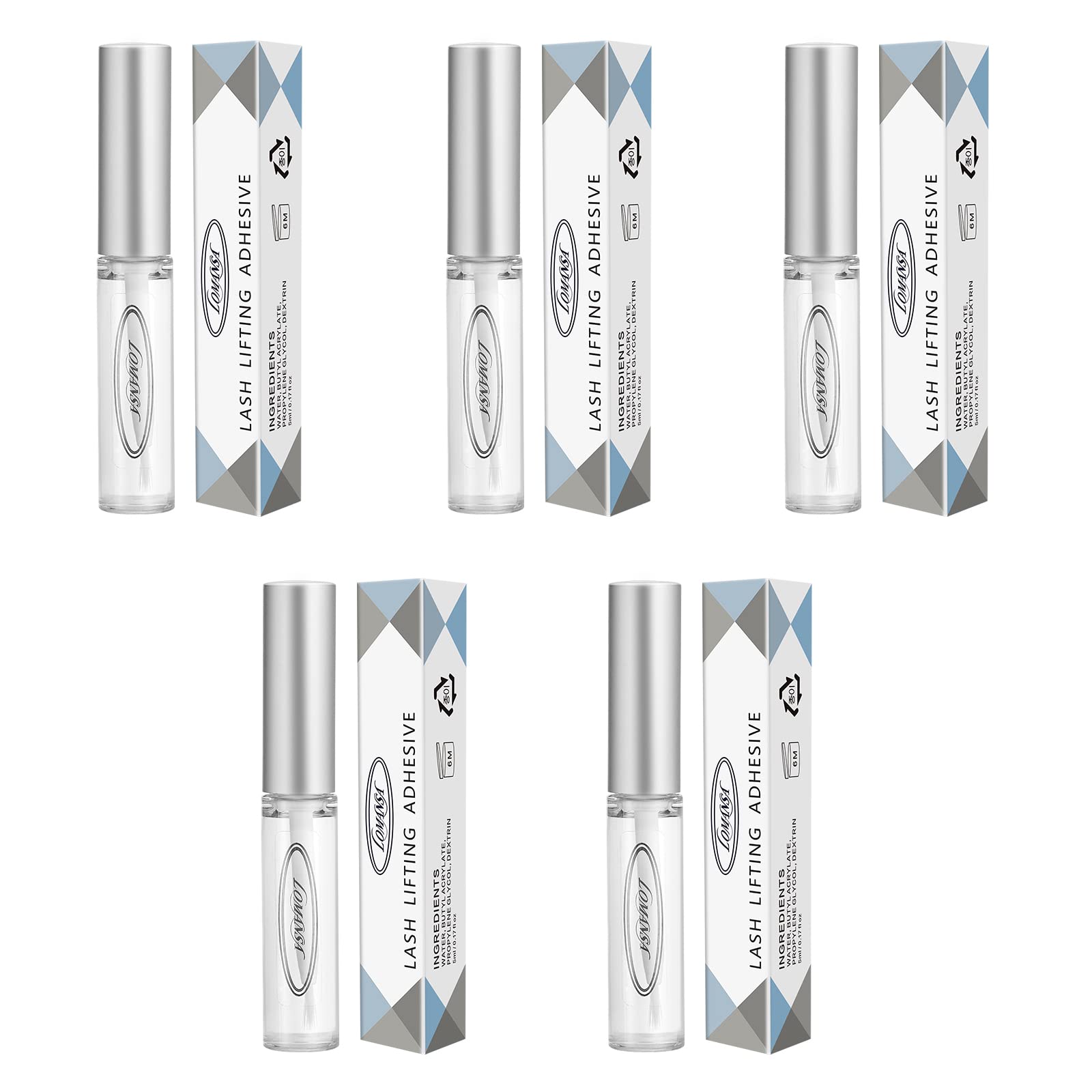 Lomansa Lash Lift Glue Adhesive pack shows quick tack for efficient curl applications.