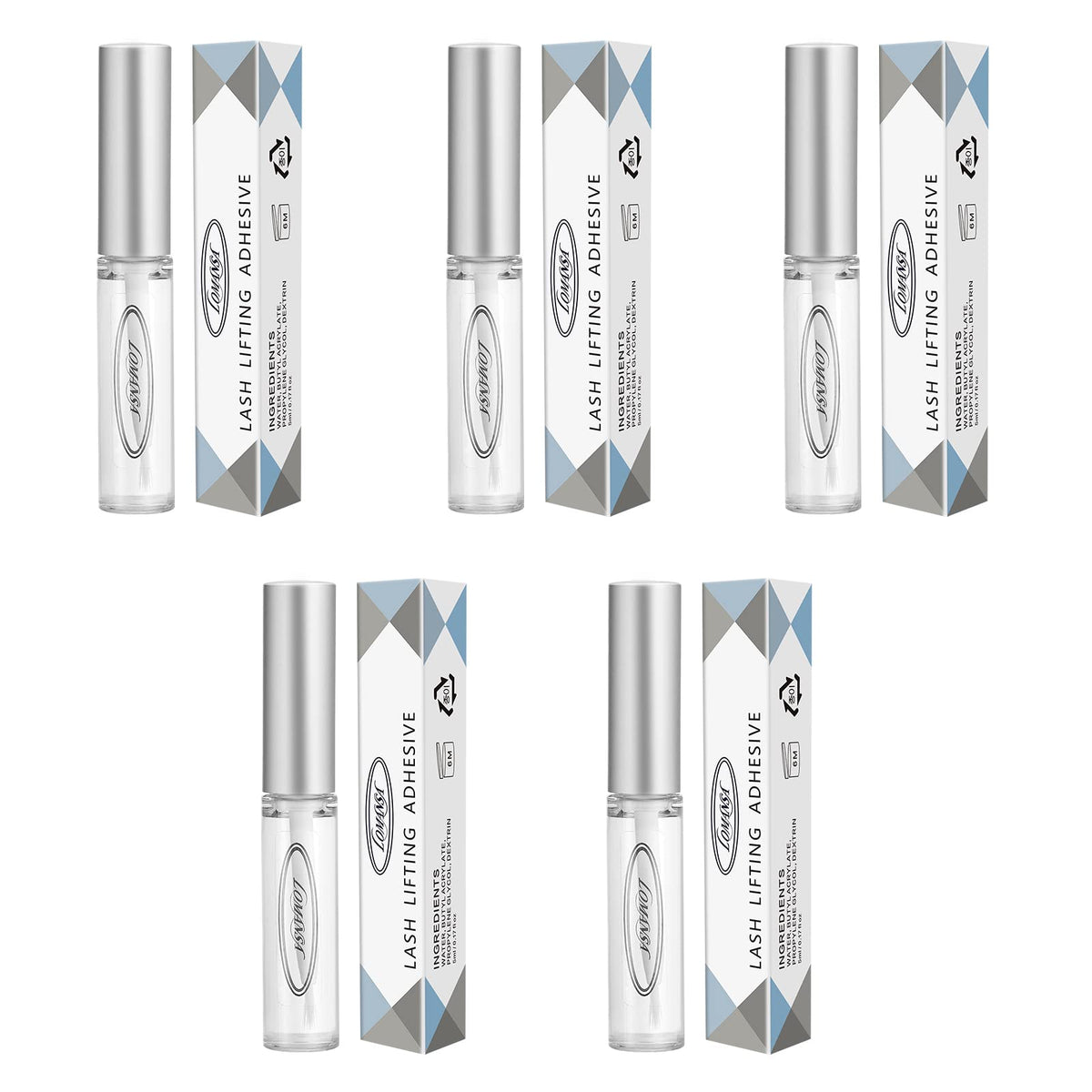 Lomansa Lash Lift Glue Adhesive pack shows quick tack for efficient curl applications.