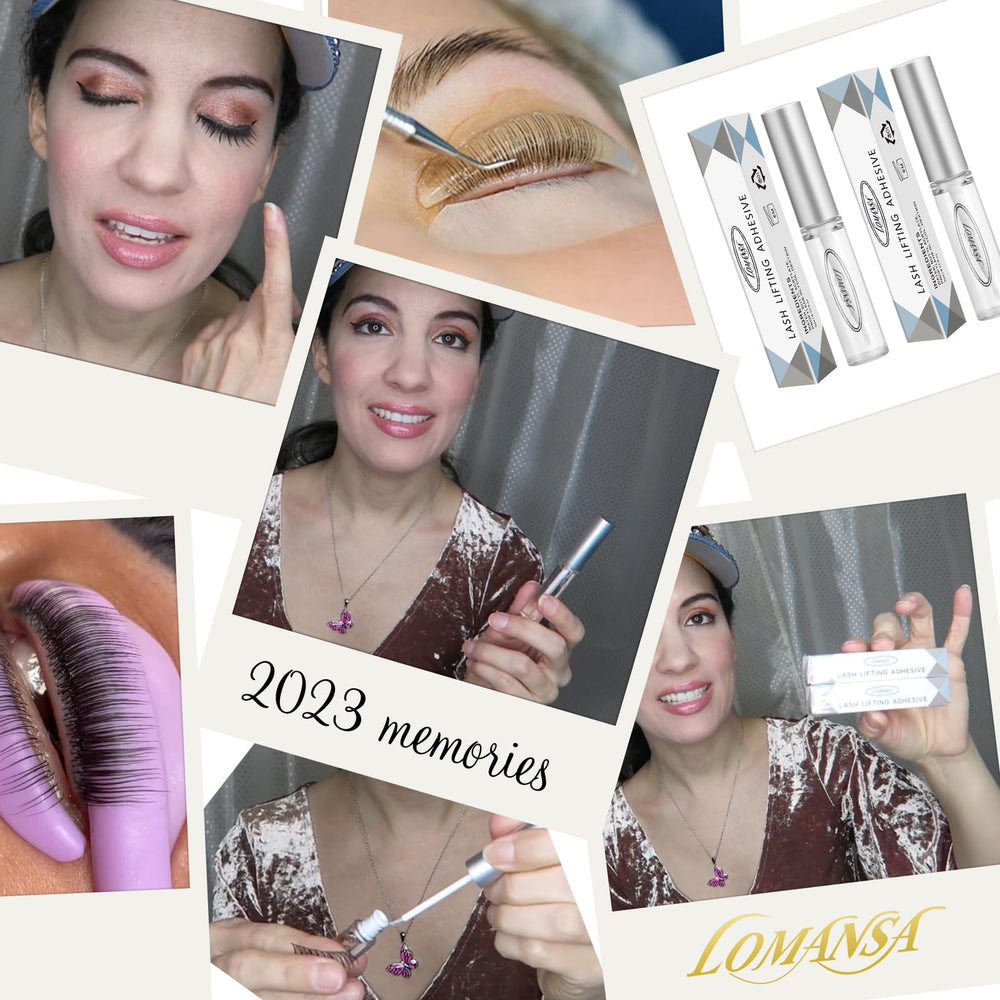 Lomansa glue with lash lift kit in use for home or salon settings.