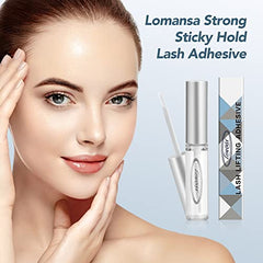 Lomansa Lash Lift Glue packaging image emphasizes cruelty-free and vegan formulation.