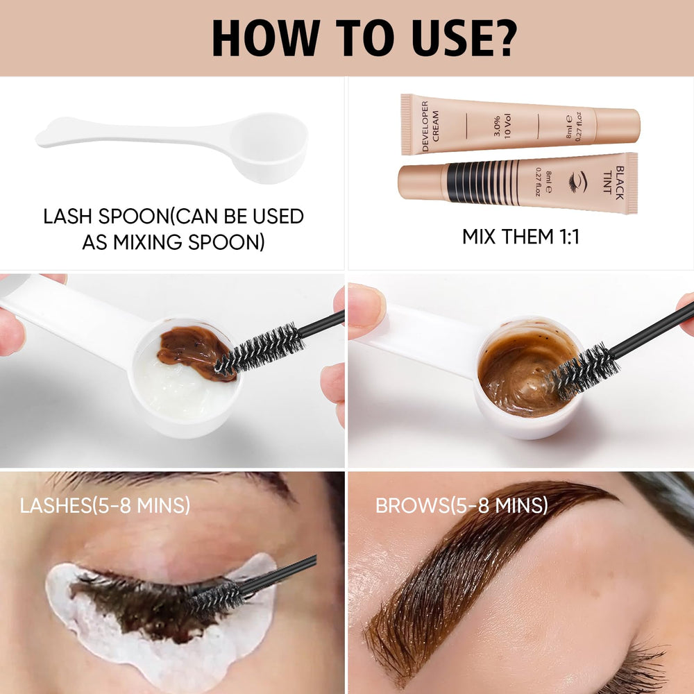 Lomansa application steps illustrate easy, quick tinting at home