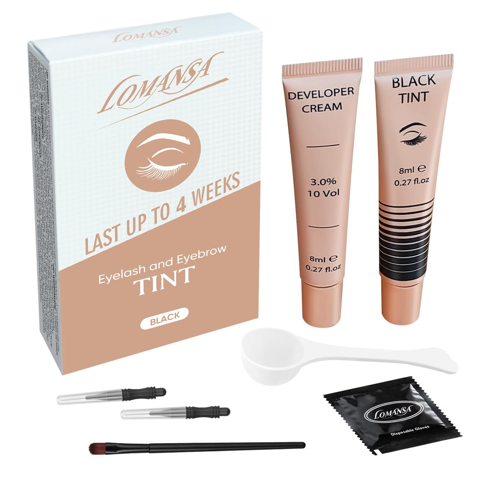 Lomansa Lash Tint Kit packaging showcases premium at-home salon quality