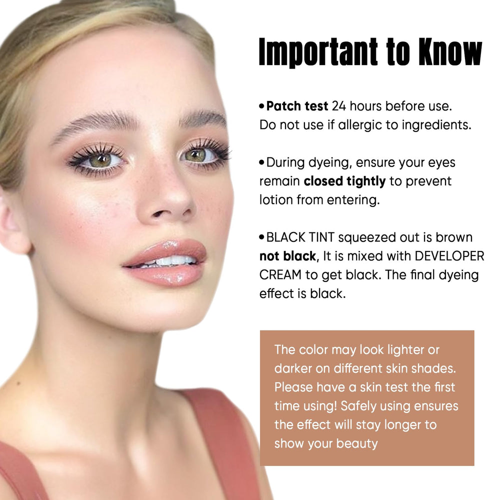 Lomansa Lash Tint Kit tubes and developer ready for easy at-home tinting