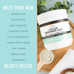 Lone Star Botanicals Calcium Bentonite Clay hair mask demonstrates mineral-rich detox for hair.