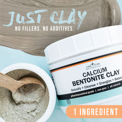 Lone Star Botanicals Calcium Bentonite Clay powder in pure form supports mineral-rich cleansing.