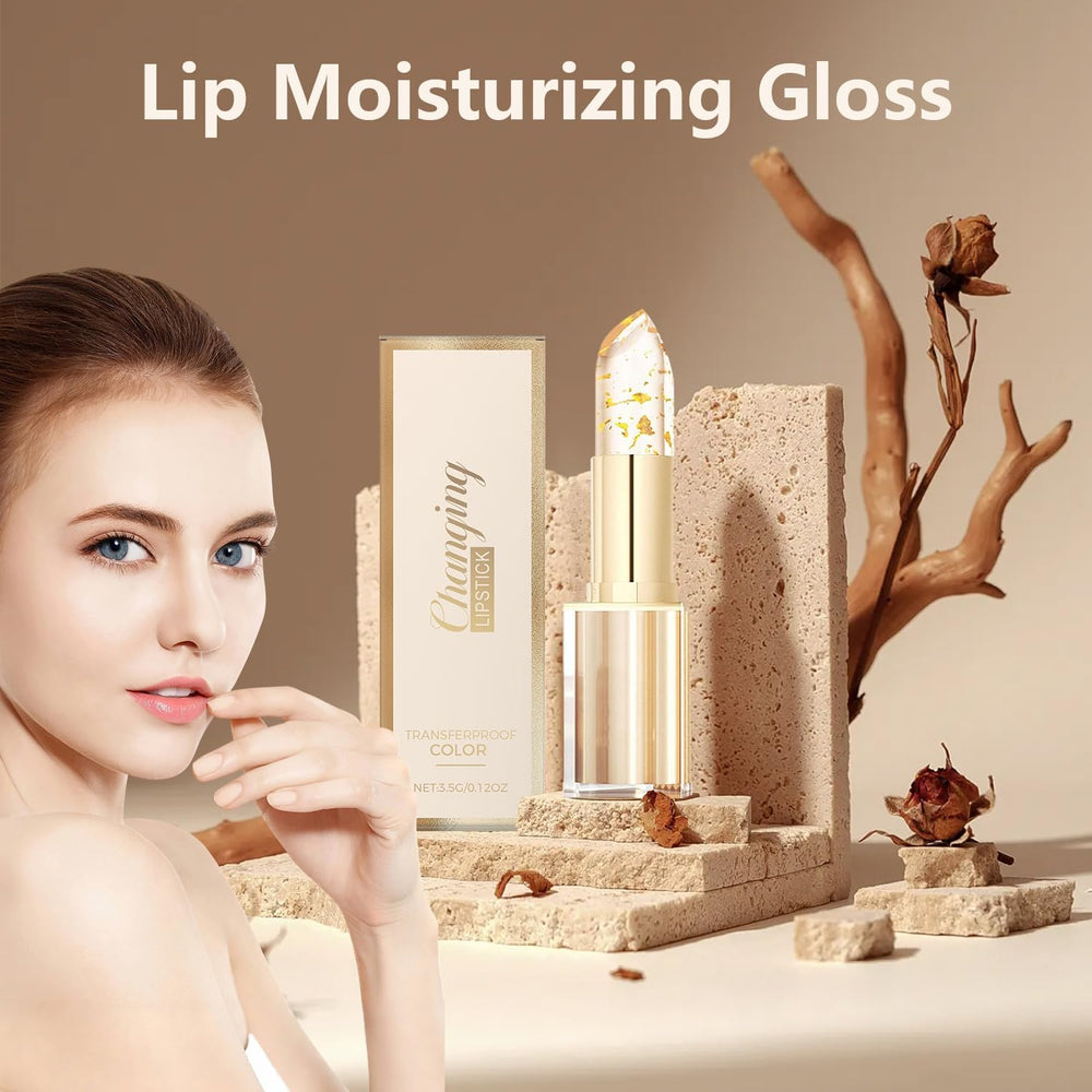 2Pcs transferproof color-changing lipstick long-lasting, smudge-proof finish.