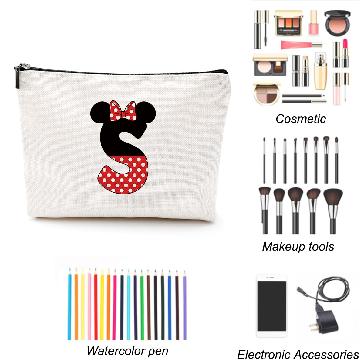 LONGXIN Linen waterproof cosmetic pouch with zipper for durable daily use.