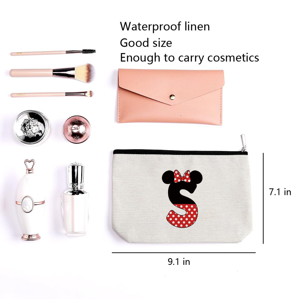 LONGXIN Monogrammed makeup bag with magic mouse design, personalized gift idea.