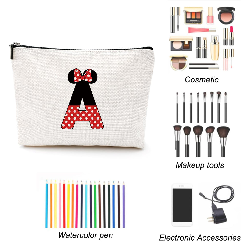 LONGXIN mouse-themed cosmetic pouch zipper opening, smooth access for quick touch-ups.
