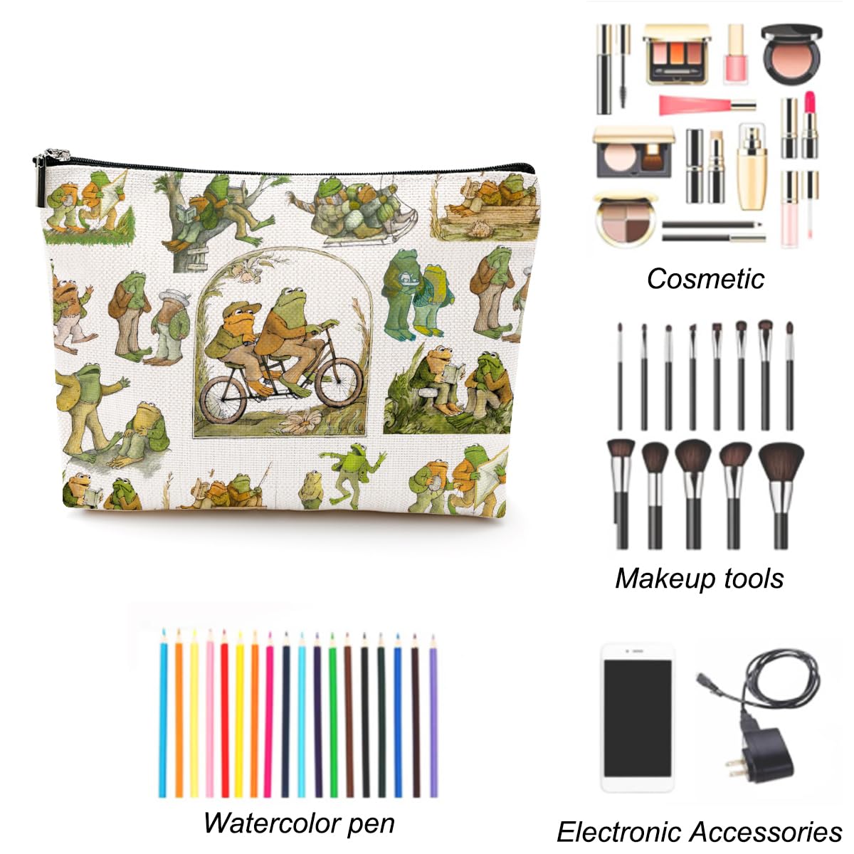 LONGXIN Toad Fans cosmetic bag waterproof material protects contents during travel